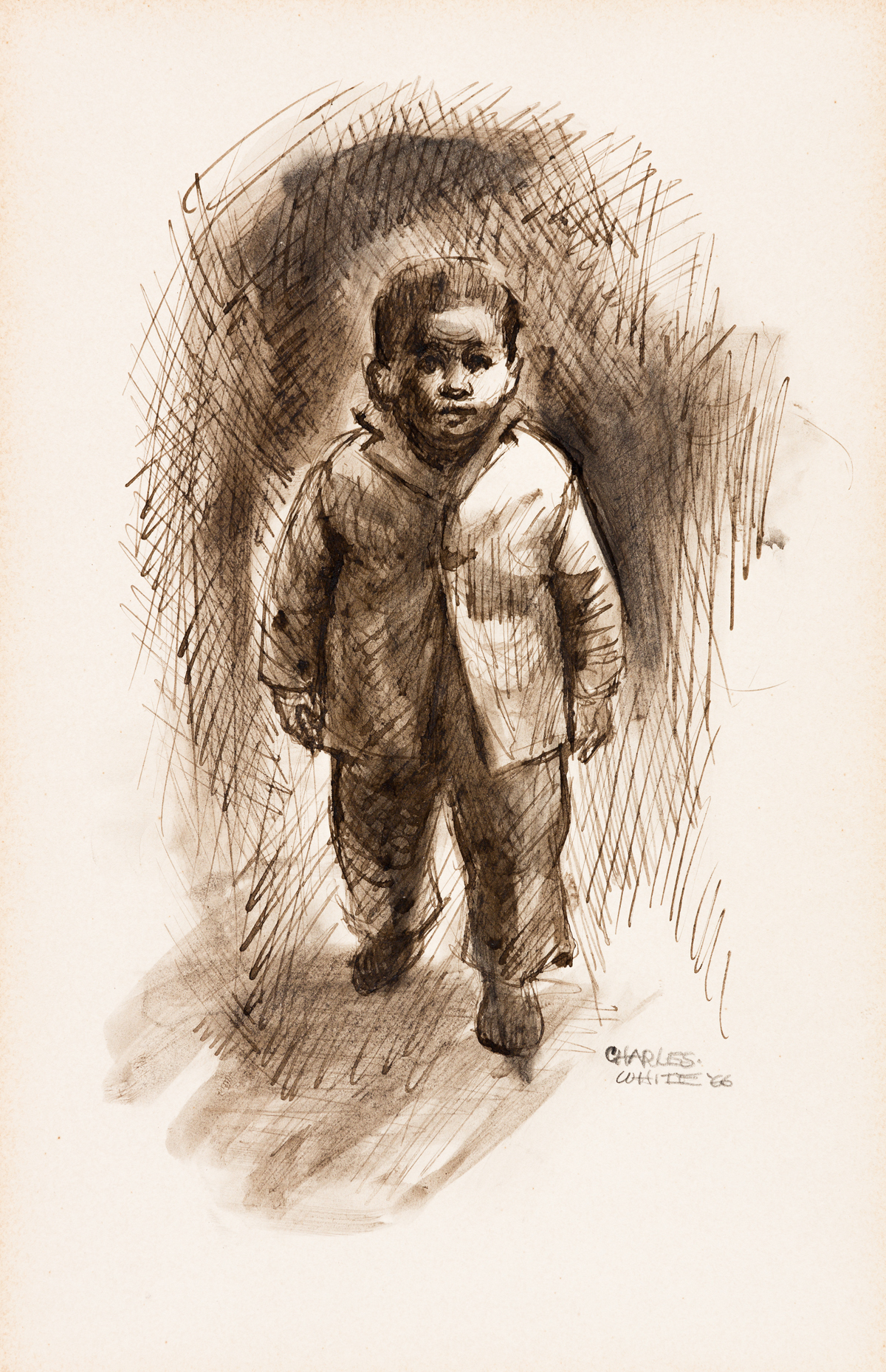 CHARLES WHITE (1918 -1979) Little Boy Walking (Child Walking).
